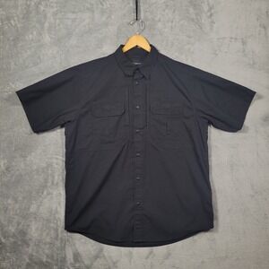 5.11 Tactical Shirt Mens L Black Tactical Series 71175 Ripstop Short Sleeve
